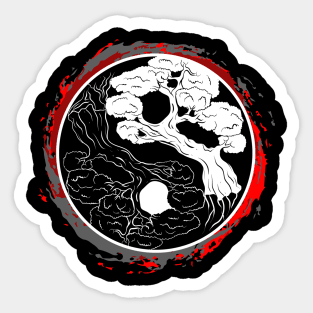 Yin Yang Bonsai Tree Sticker